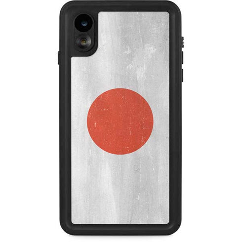 Japanese Flag Distressed iPhone XR Waterproof Case