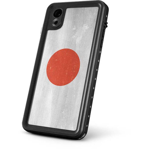 Japanese Flag Distressed iPhone XR Waterproof Case