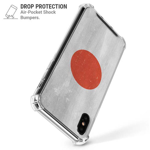 Japanese Flag Distressed iPhone XS Max Clear Case
