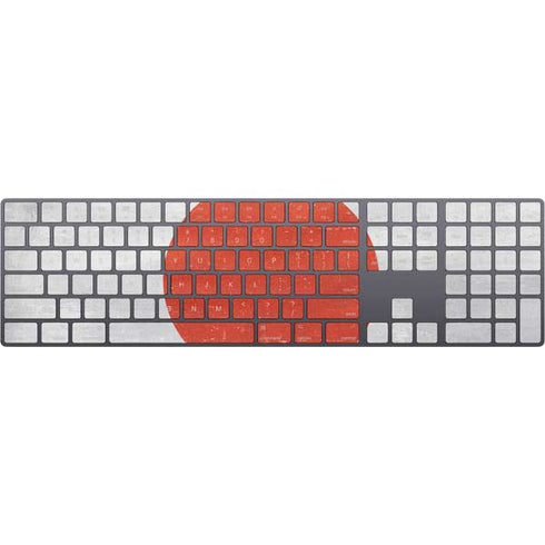 Japanese Flag Distressed Magic Keyboard with Numeric Keypad Skin