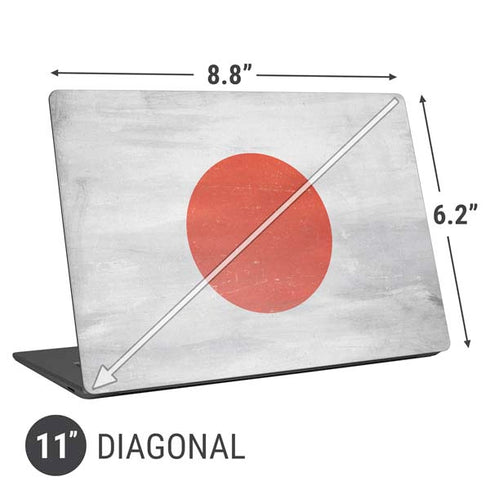 Japanese Flag Distressed Universal Laptop 11in (8.8 x 6.2in) Skin