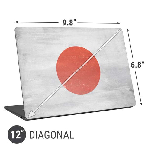 Japanese Flag Distressed Universal Laptop 12in (9.8 x 6.8in) Skin