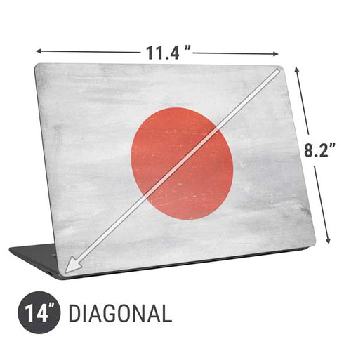 Japanese Flag Distressed Universal Laptop 14in (11.4 x 8.2in) Skin
