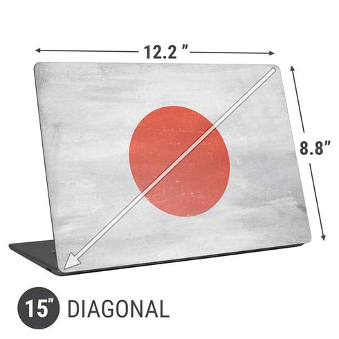 Japanese Flag Distressed Universal Laptop 15in (12.2 x 8.8in) Skin