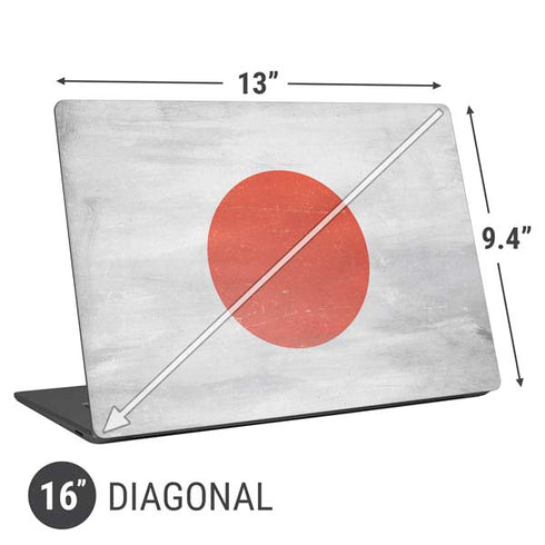 Japanese Flag Distressed Universal Laptop 16in (13 x 9.4in) Skin