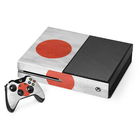 Japanese Flag Distressed Xbox One Console and Controller Bundle Skin