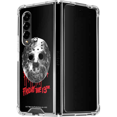 Warner Bros Friday the 13th Jason Voorhees Dripping Mask Galaxy Z Fold4 5G Clear Case