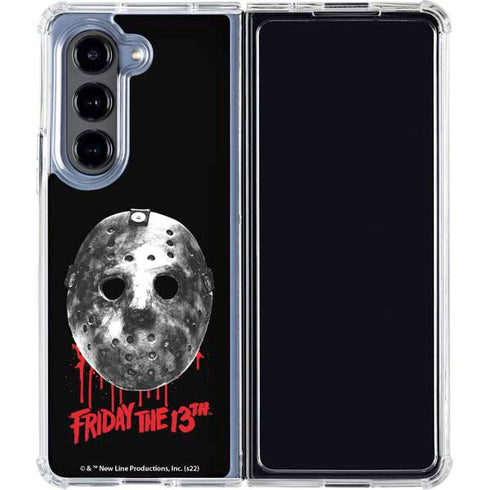 Warner Bros Friday the 13th Jason Voorhees Dripping Mask Galaxy Z Fold5 5G Clear Case