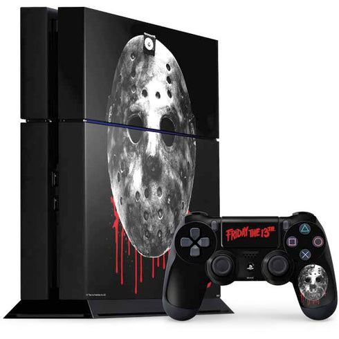 Warner Bros Friday the 13th Jason Voorhees Dripping Mask PS4 Console and Controller Bundle Skin