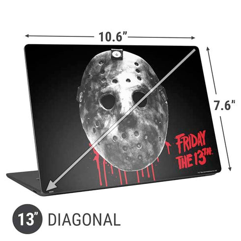 Warner Bros Friday the 13th Jason Voorhees Dripping Mask Universal Laptop 13in (10.6 x 7.6in) Skin
