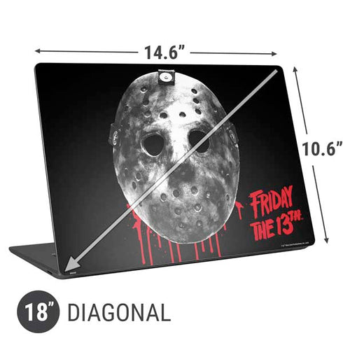 Warner Bros Friday the 13th Jason Voorhees Dripping Mask Universal Laptop 18in (14.6 x 10.6in) Skin