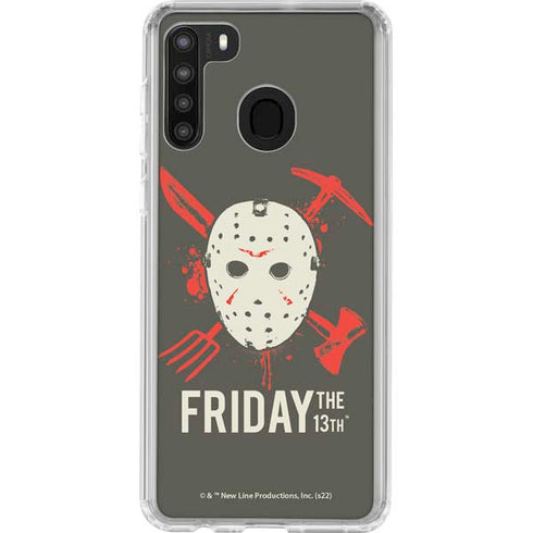 Warner Bros Friday the 13th Jason Voorhees Mask Galaxy A21 Clear Case