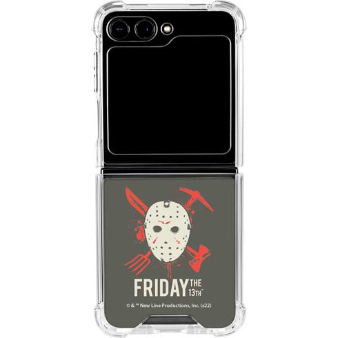 Warner Bros Friday the 13th Jason Voorhees Mask Galaxy Z Flip5 5G Clear Case