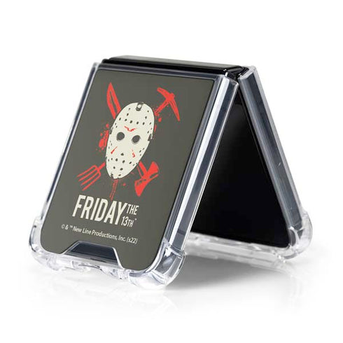 Warner Bros Friday the 13th Jason Voorhees Mask Galaxy Z Flip5 5G Clear Case