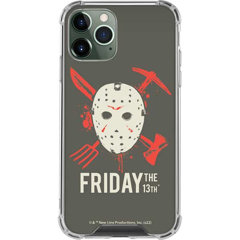 Warner Bros Friday the 13th Jason Voorhees Mask iPhone 11 Pro Max Clear Case