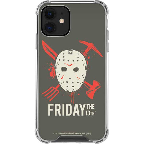Warner Bros Friday the 13th Jason Voorhees Mask iPhone 12 Mini Clear Case