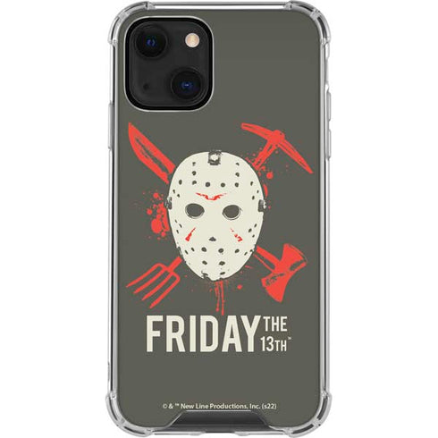 Warner Bros Friday the 13th Jason Voorhees Mask iPhone 13 Mini Clear Case