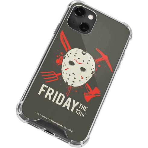 Warner Bros Friday the 13th Jason Voorhees Mask iPhone 13 Mini Clear Case