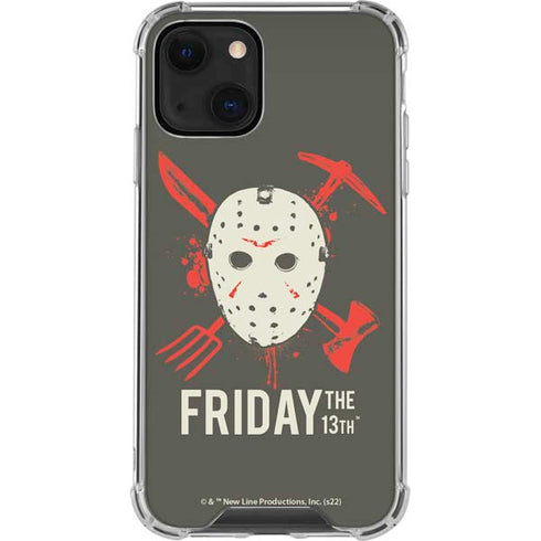 Warner Bros Friday the 13th Jason Voorhees Mask iPhone 14 Plus Clear Case