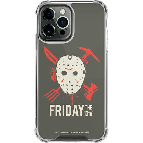 Warner Bros Friday the 13th Jason Voorhees Mask iPhone 15 Pro Max Clear Case