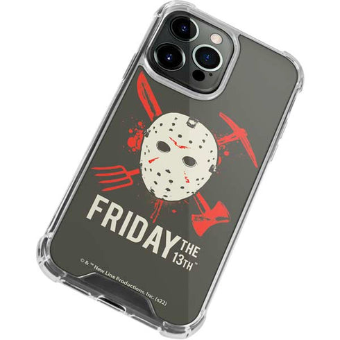 Warner Bros Friday the 13th Jason Voorhees Mask iPhone 15 Pro Max Clear Case
