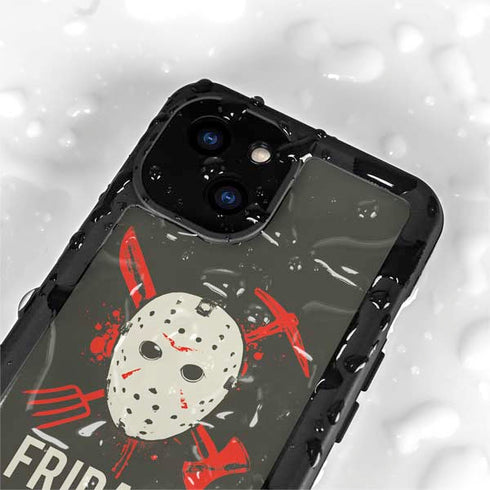 Warner Bros Friday the 13th Jason Voorhees Mask iPhone 15 Plus Waterproof Case