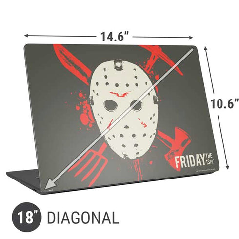Warner Bros Friday the 13th Jason Voorhees Mask Universal Laptop 18in (14.6 x 10.6in) Skin