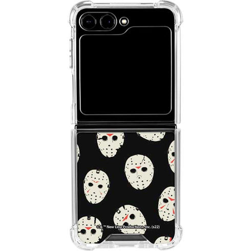 Warner Bros Friday the 13th Jason Voorhees Pattern Galaxy Z Flip5 5G Clear Case