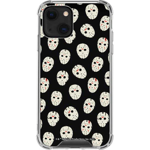 Warner Bros Friday the 13th Jason Voorhees Pattern iPhone 14 Plus Clear Case