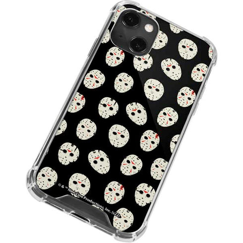 Warner Bros Friday the 13th Jason Voorhees Pattern iPhone 14 Plus Clear Case