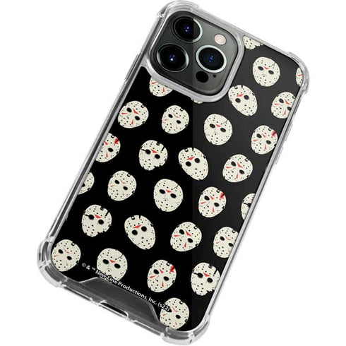 Warner Bros Friday the 13th Jason Voorhees Pattern iPhone 14 Pro Clear Case