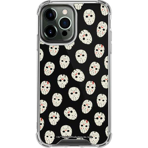 Warner Bros Friday the 13th Jason Voorhees Pattern iPhone 14 Pro Max Clear Case