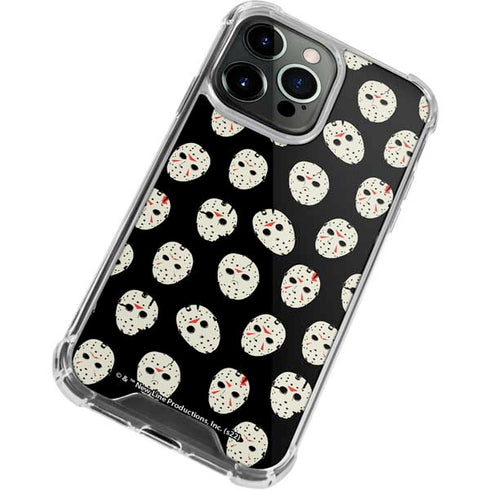 Warner Bros Friday the 13th Jason Voorhees Pattern iPhone 15 Pro Max Clear Case