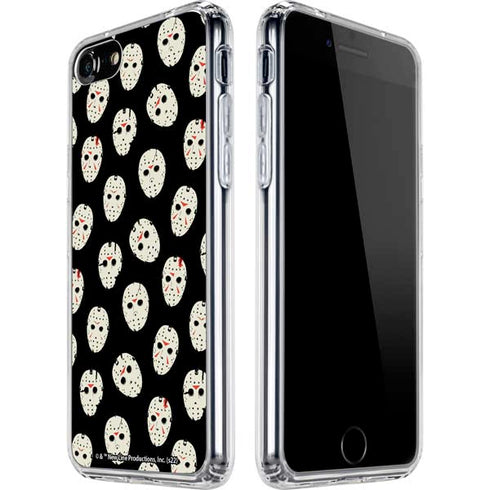 Warner Bros Friday the 13th Jason Voorhees Pattern iPhone SE (2nd & 3rd Gen) Clear Case