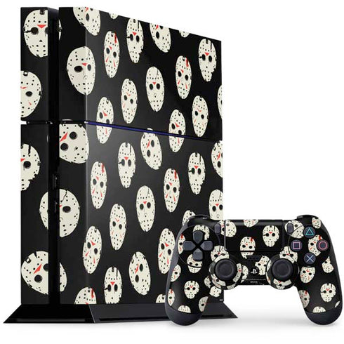 Warner Bros Friday the 13th Jason Voorhees Pattern PS4 Console and Controller Bundle Skin