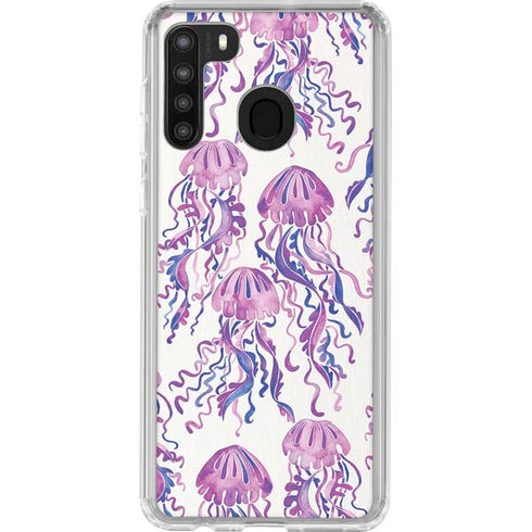 Cat Coq Jellyfish Galaxy A21 Clear Case