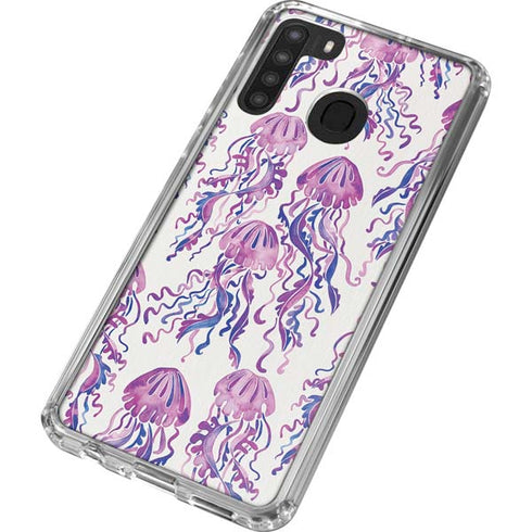 Cat Coq Jellyfish Galaxy A21 Clear Case