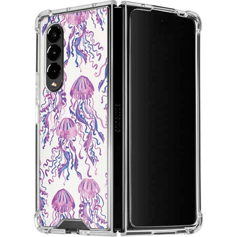 Cat Coq Jellyfish Galaxy Z Fold4 5G Clear Case