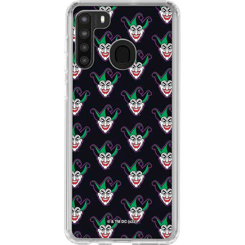 DC Comics The Joker Logo Pattern Galaxy A21 Clear Case
