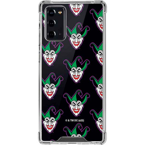 DC Comics The Joker Logo Pattern Galaxy Note20 5G Clear Case