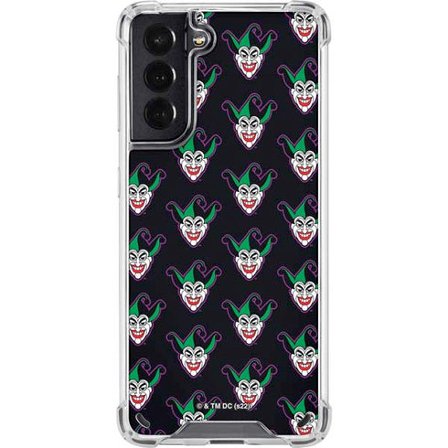 DC Comics The Joker Logo Pattern Galaxy S21 5G Clear Case