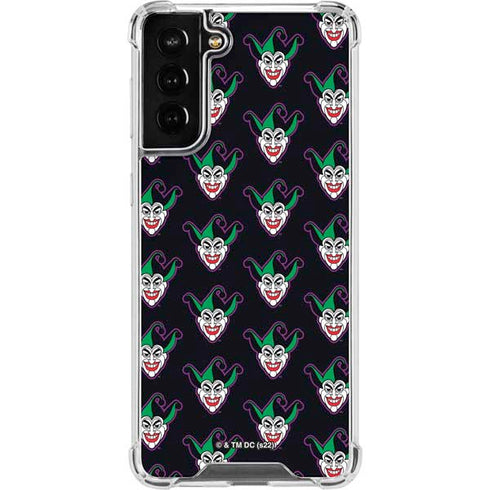 DC Comics The Joker Logo Pattern Galaxy S21 FE Clear Case