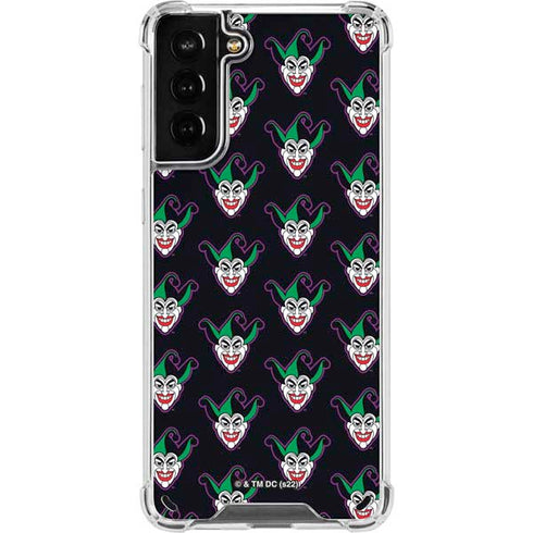 DC Comics The Joker Logo Pattern Galaxy S21 Plus 5G Clear Case