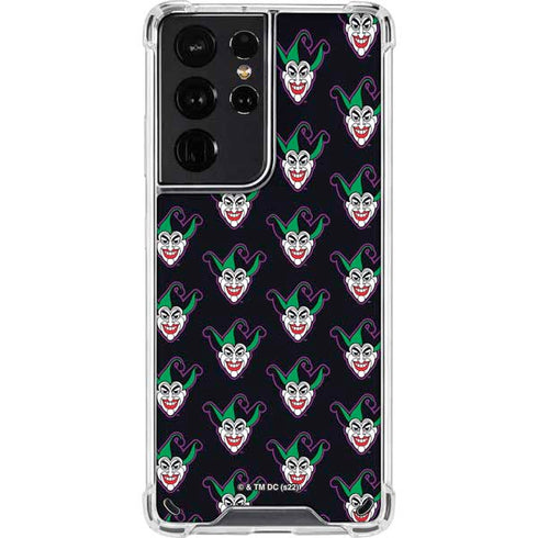 DC Comics The Joker Logo Pattern Galaxy S21 Ultra 5G Clear Case
