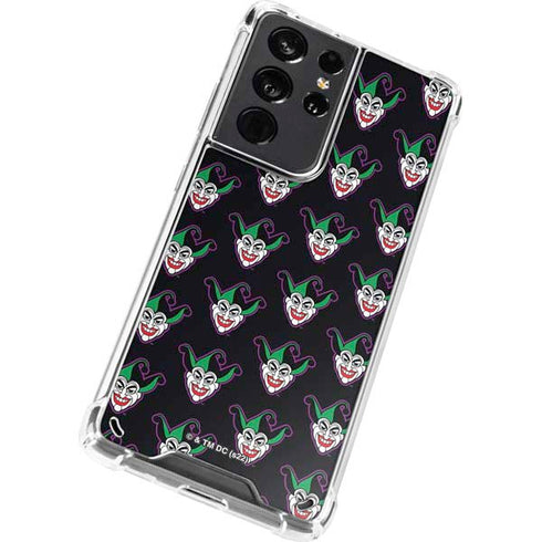 DC Comics The Joker Logo Pattern Galaxy S21 Ultra 5G Clear Case