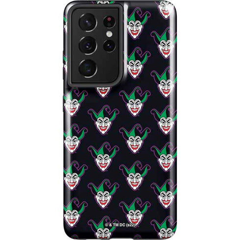 DC Comics The Joker Logo Pattern Galaxy S21 Ultra 5G Pro Case