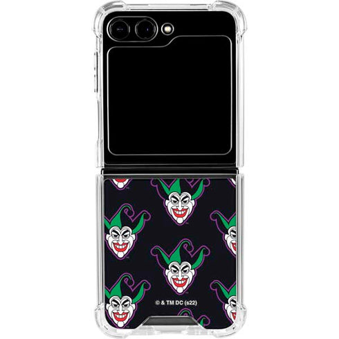 DC Comics The Joker Logo Pattern Galaxy Z Flip5 5G Clear Case