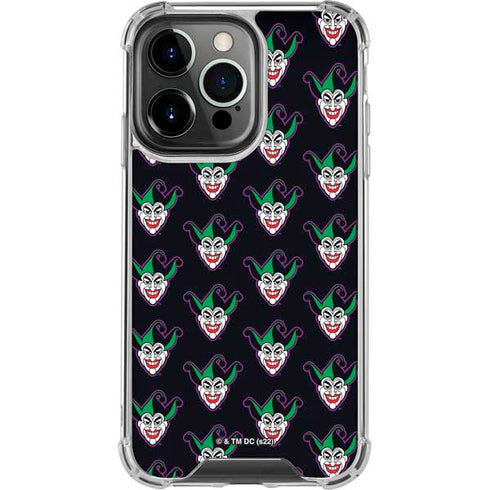 DC Comics The Joker Logo Pattern iPhone 13 Pro Clear Case