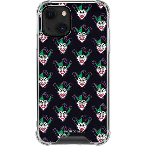 DC Comics The Joker Logo Pattern iPhone 14 Plus Clear Case