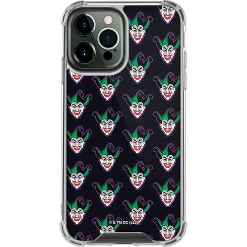 DC Comics The Joker Logo Pattern iPhone 14 Pro Max Clear Case
